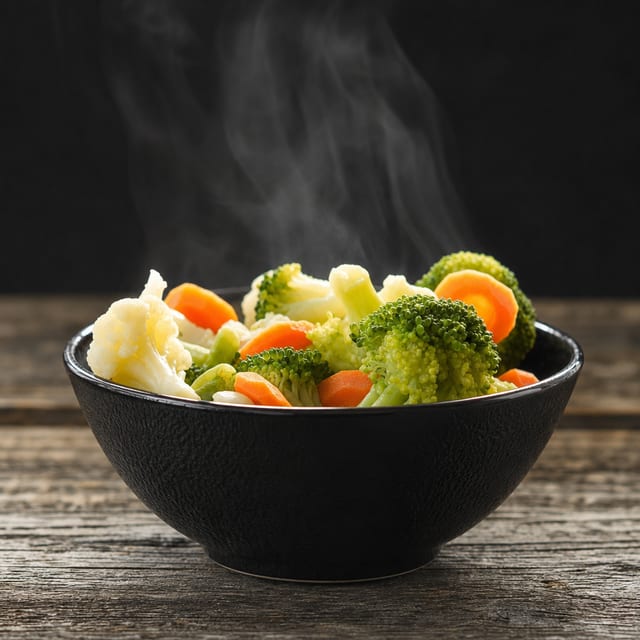 Steamed Mixed Vegetables.