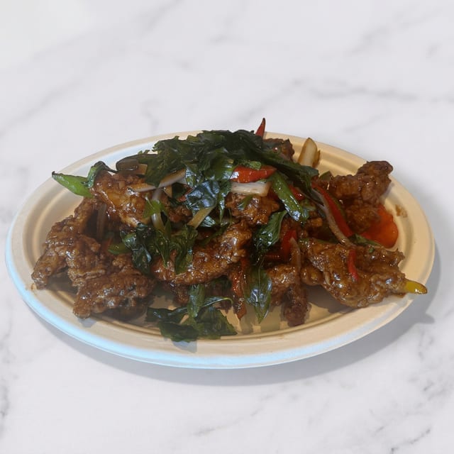 Crispy Basil Chicken.