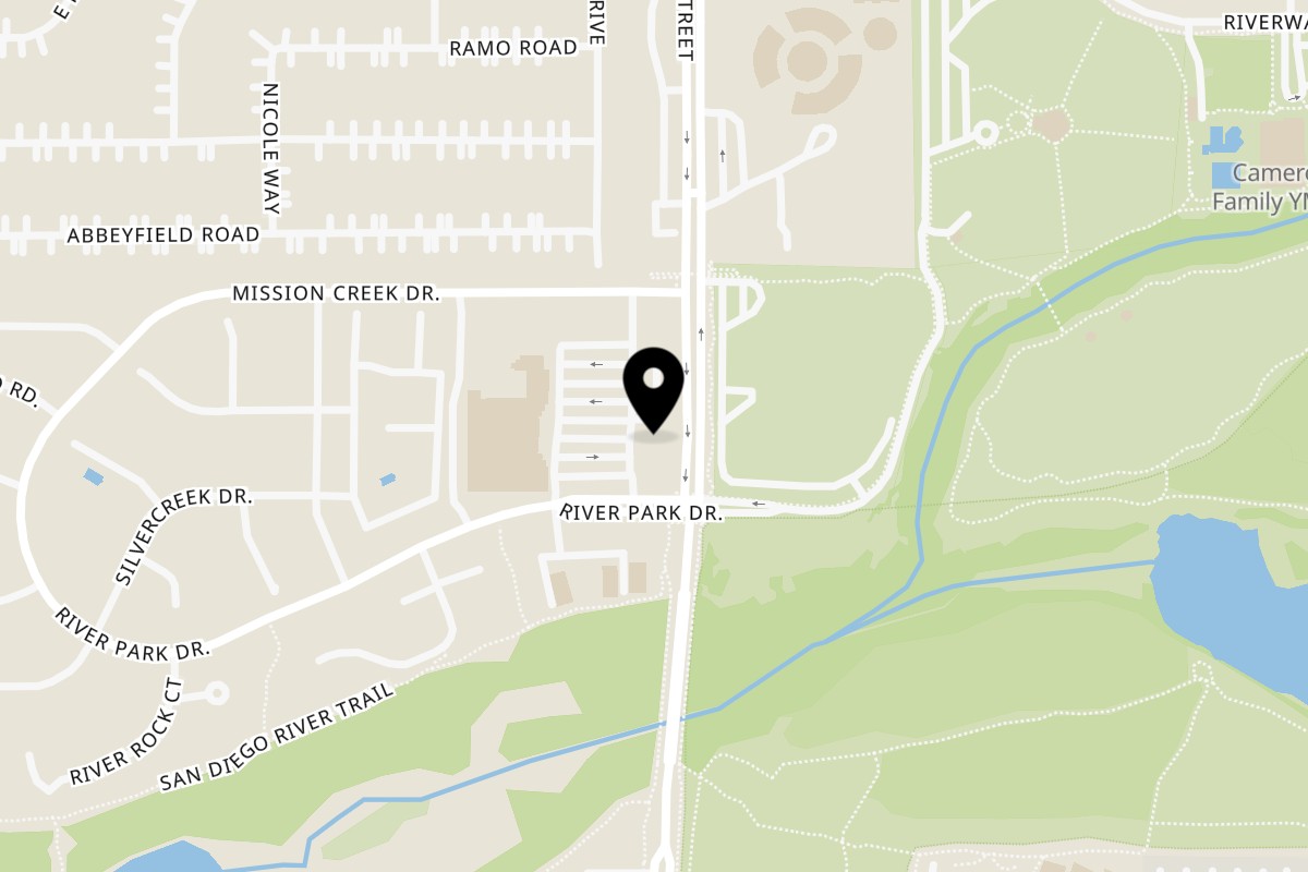 Map showing the location of Gen Thai Street Food on 9490 Cuyamaca St #200 in Santee